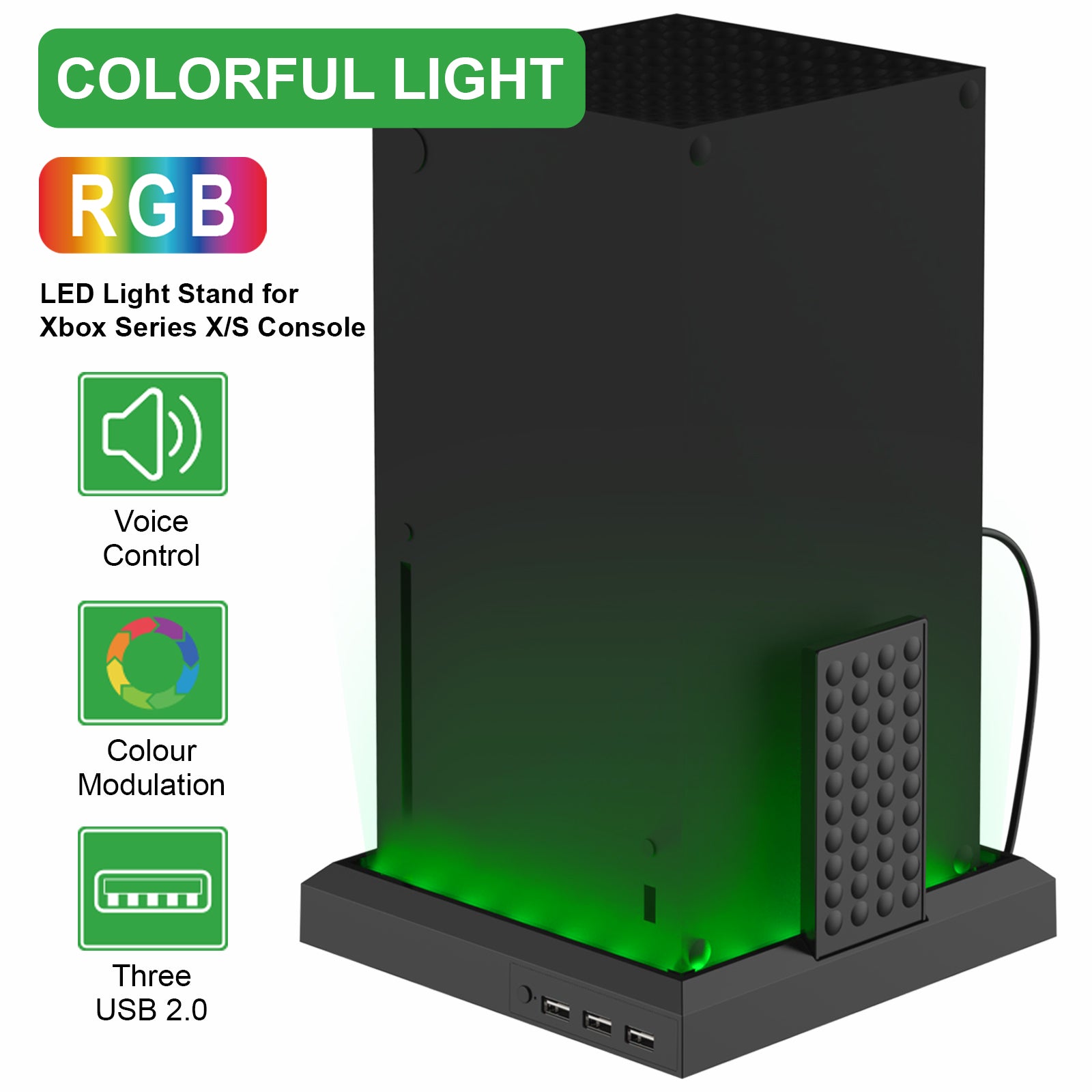 DSX-810 For Xbox Series S/X Game Console Holder Stand RGB Light Base (No Remote Control) DSX-810 For Xbox Series S/X Game Console Holder Stand RGB Light Base (No Remote Control)
